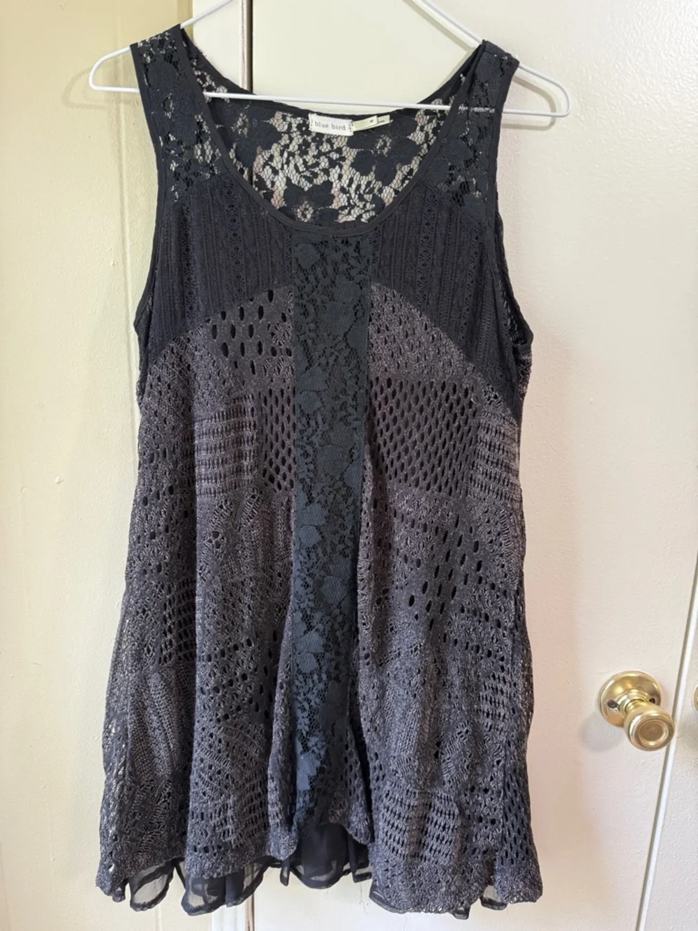 Womens‎ Lace Crochet Sleeveless Boho Dress Indie Size M Fairy Grunge Whimsigoth